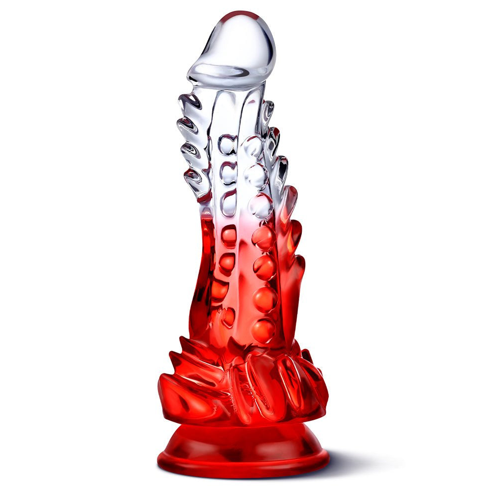 Gode Dragon en Verre Transparent Fantasy 23,8 cm avec Pointes