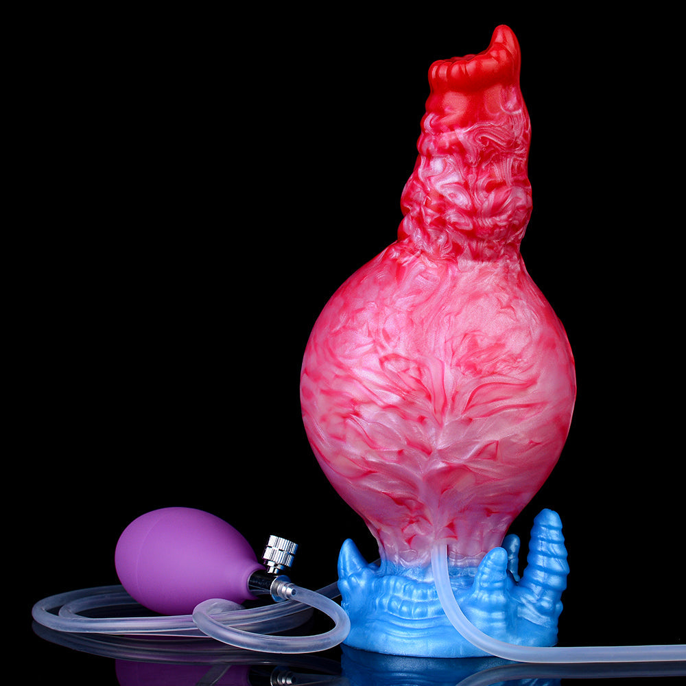 18,6 Cm Gode Chien Gonflable Éjaculateur En Silicone