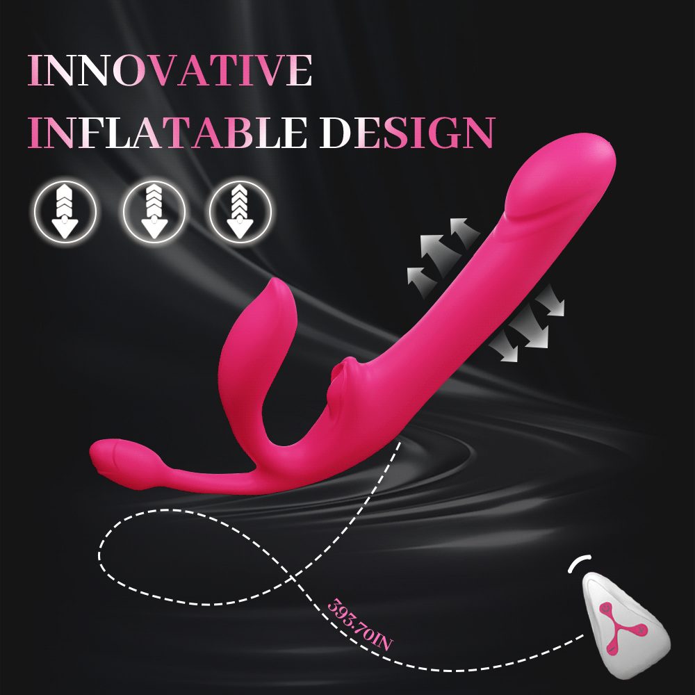 Gode Ceinture Sans Harnais Rose Vibrant avec Va-et-Vient