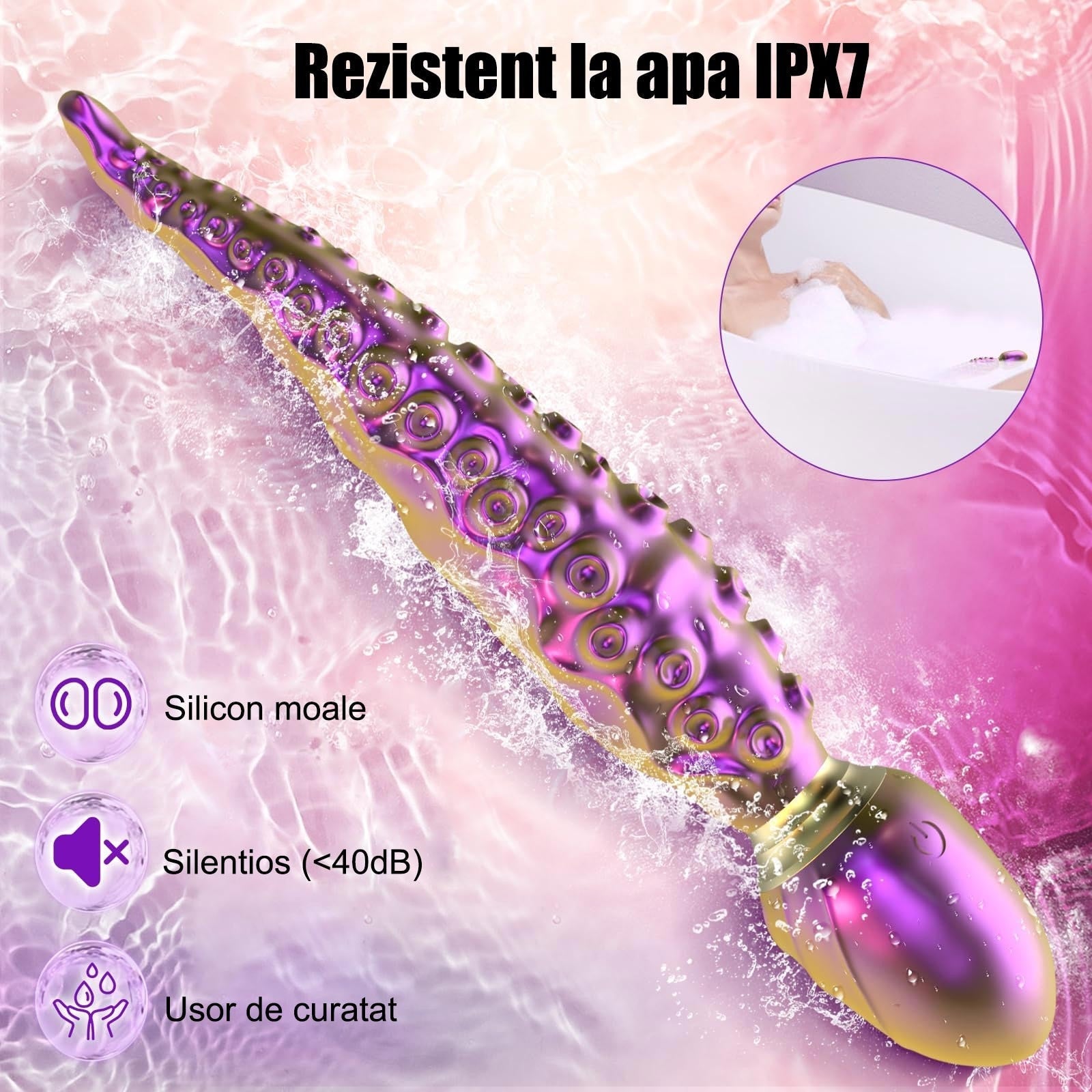 Vibrateur Tentacule Rotatif Violet Pour Femme
