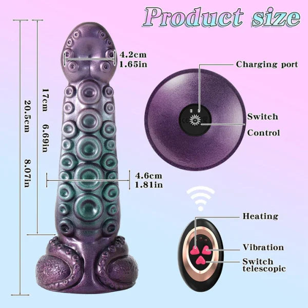 20,5 cm Fantasy Chauffant Vibrant Gode Tentacule