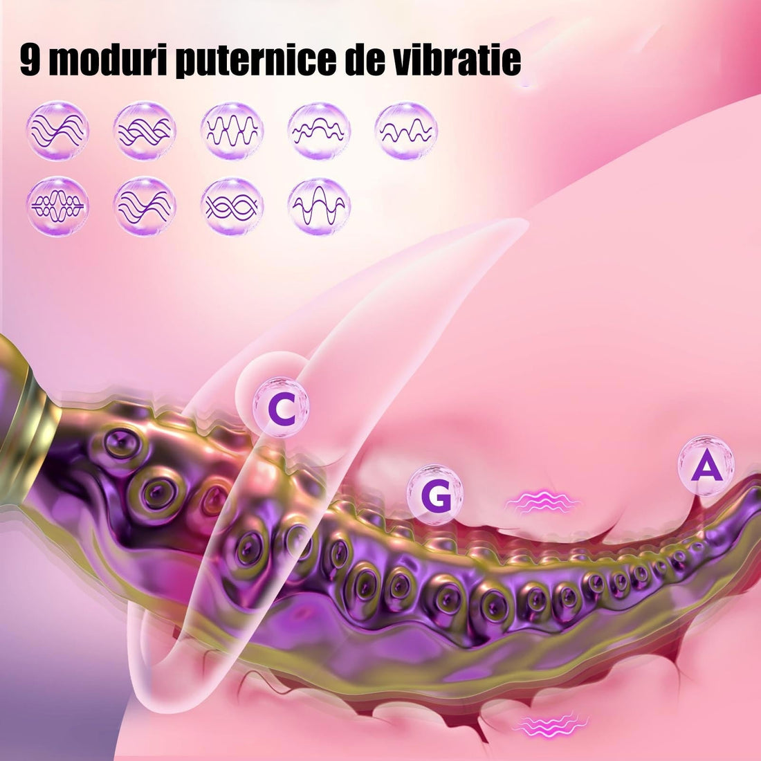 Vibrateur Tentacule Rotatif Violet Pour Femme