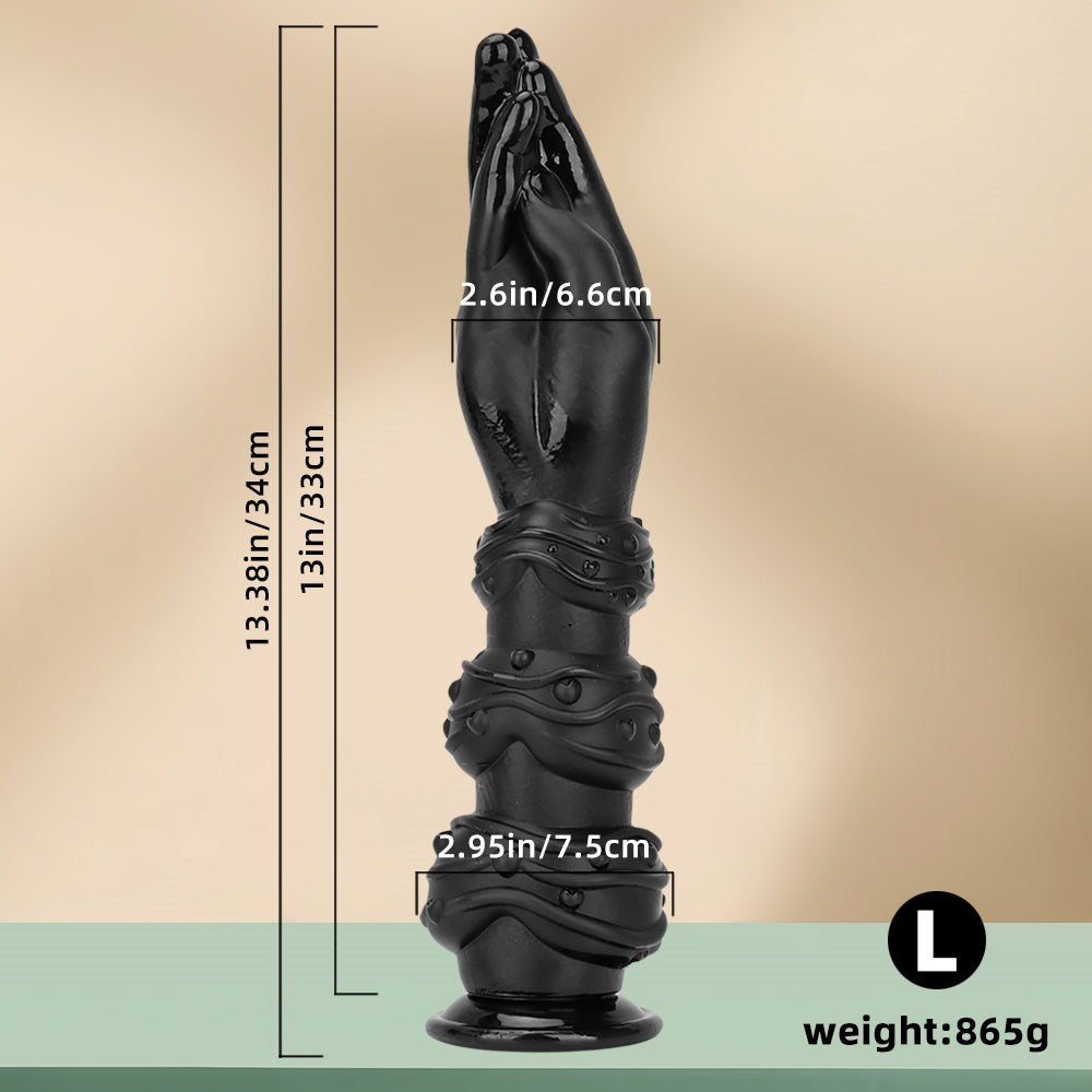 Gode Main Fist Noir Gros 34 cm