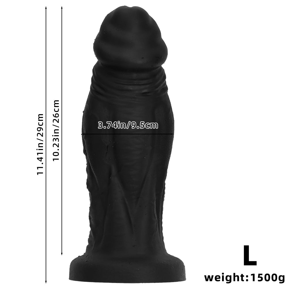 Gros Gode Noir XXL Courbé en Silicone