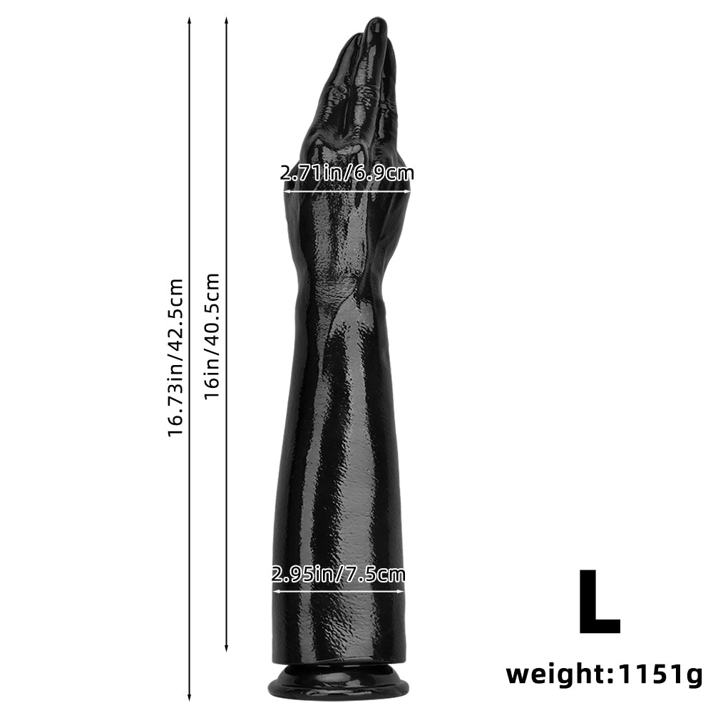 40.5 CM Noir Réaliste Extra Long Gode Fist