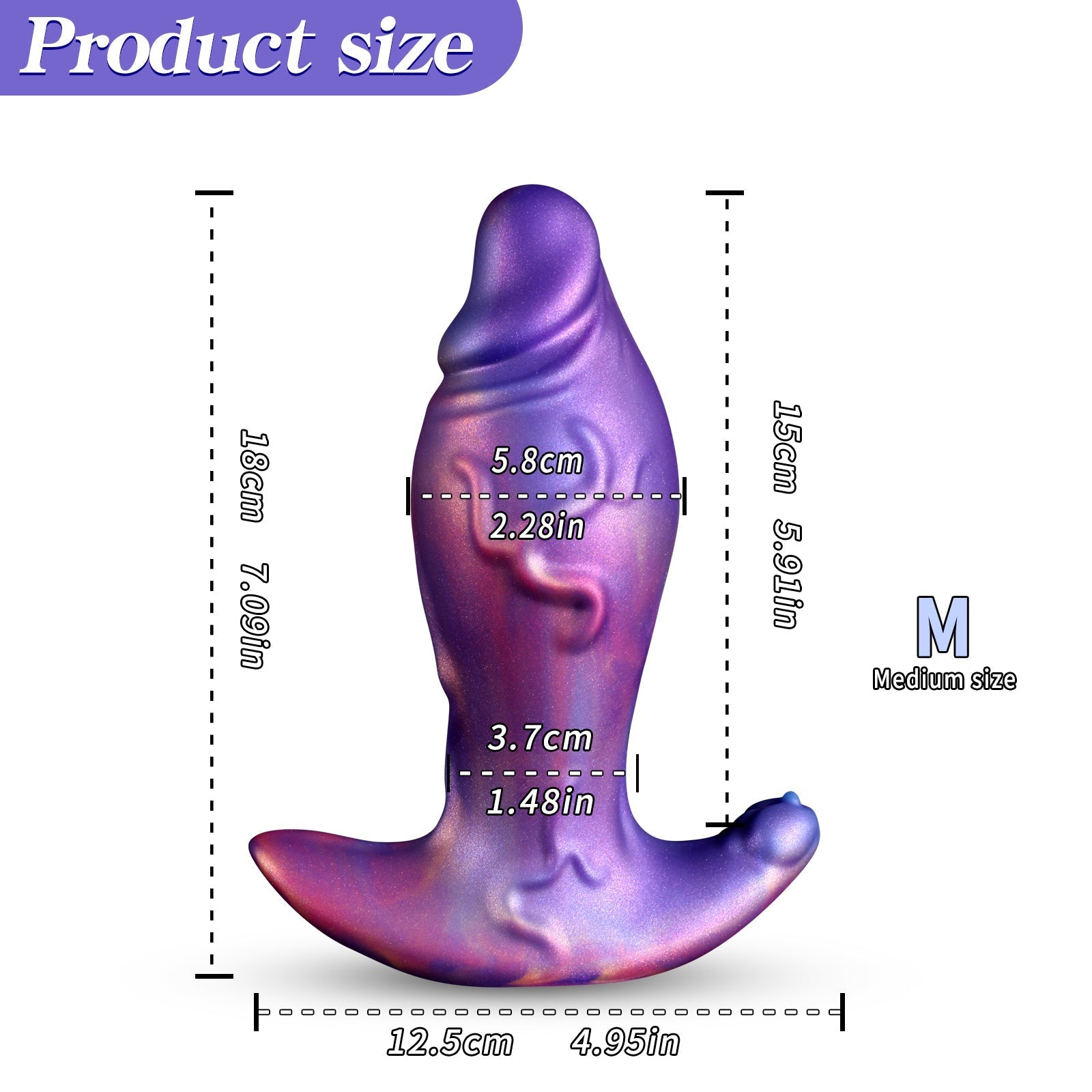 Plug Anal Pénis Souple Épais Violet