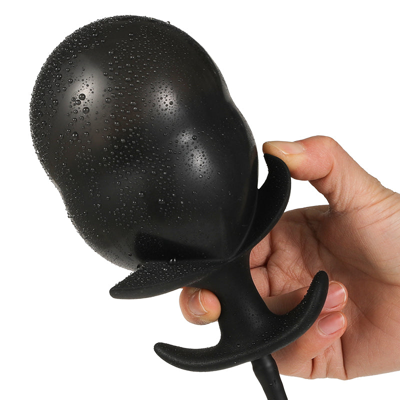 Noir Fleur de Pétale Plug Anal XXL Gonflable