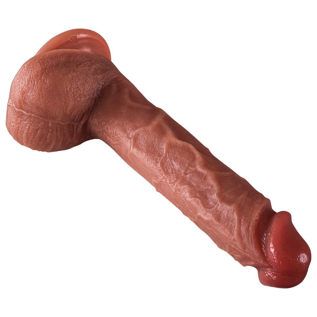 Godemichet Va-et-Vient Réaliste Vibrant en Silicone Souple 23,7 cm
