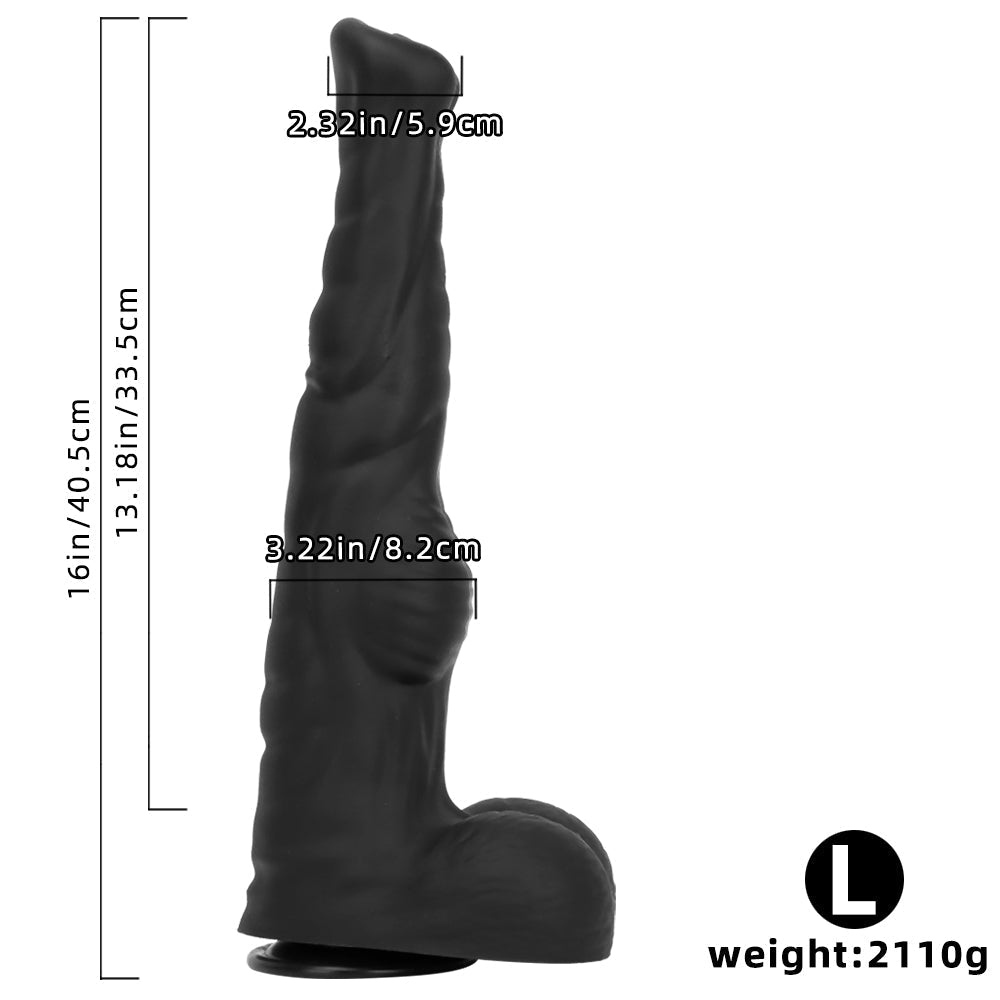 33.5 CM XXL Noir Silicone Gode Cheval