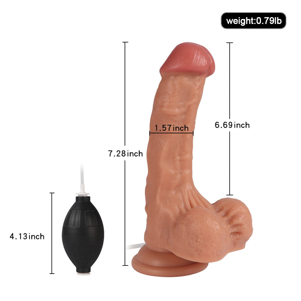 18,5 Cm Gode Éjaculateur À Ventouse