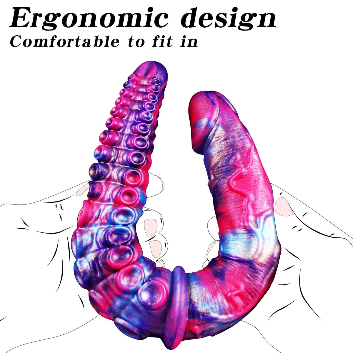 Double Gode Tentacule Fantasy en Silicone pour Lesbienne