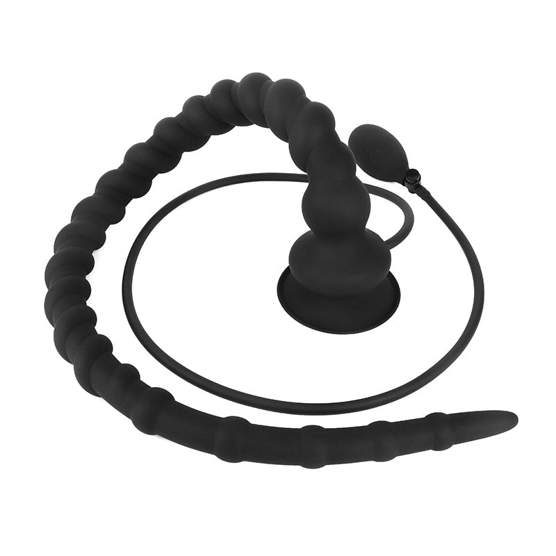 Noir Extra Long Silicone Plug Anal Gonflable