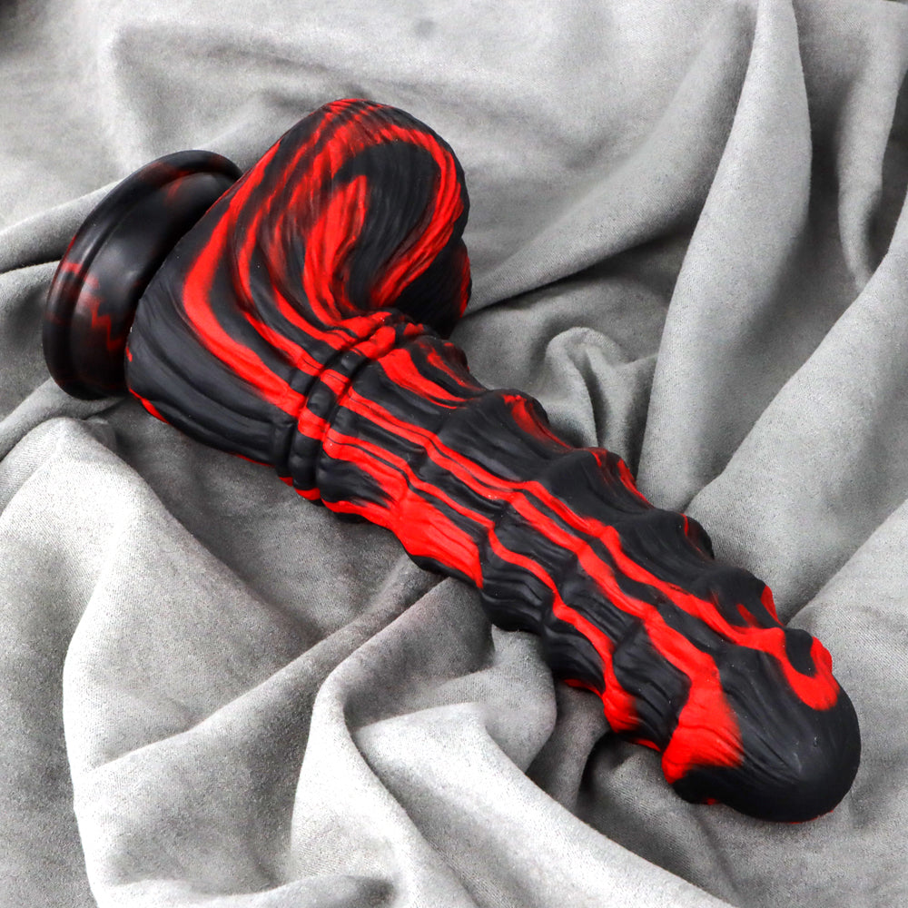 Silicone Noir Nervuré Gode Monstrueux