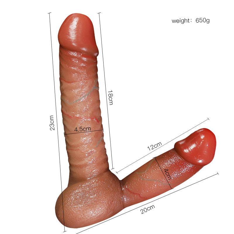 Double Ultra Réaliste Silicone Double Gode Ceinture Sans Harnais