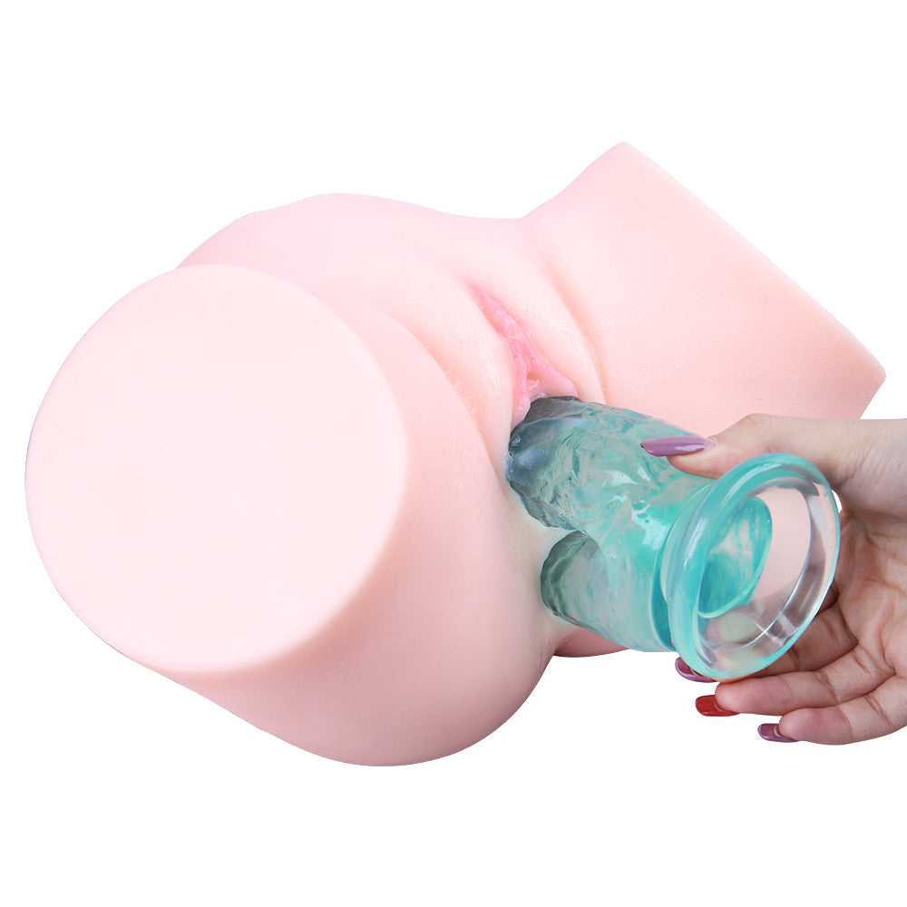 Gode Jelly Vert en Silicone Double Pénétration