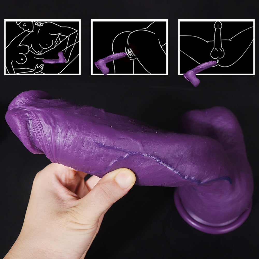 32 cm XXL Réaliste Texturé Gode Violet