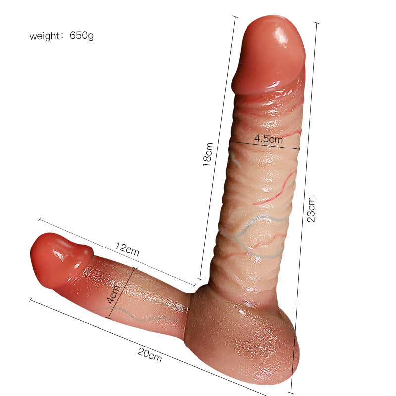 Double Ultra Réaliste Silicone Double Gode Ceinture Sans Harnais