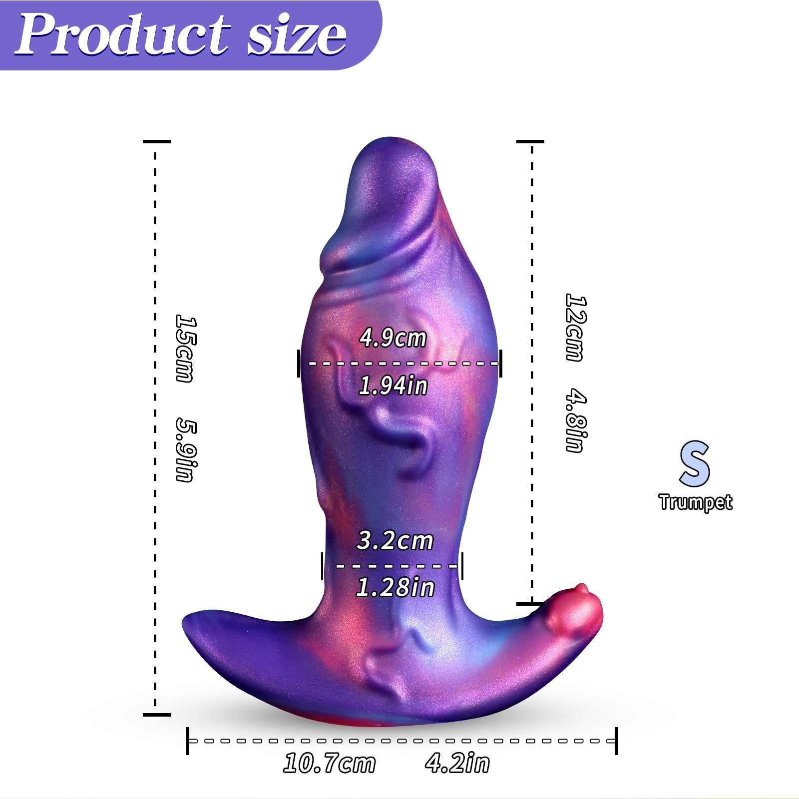 Plug Anal Pénis Souple Épais Violet