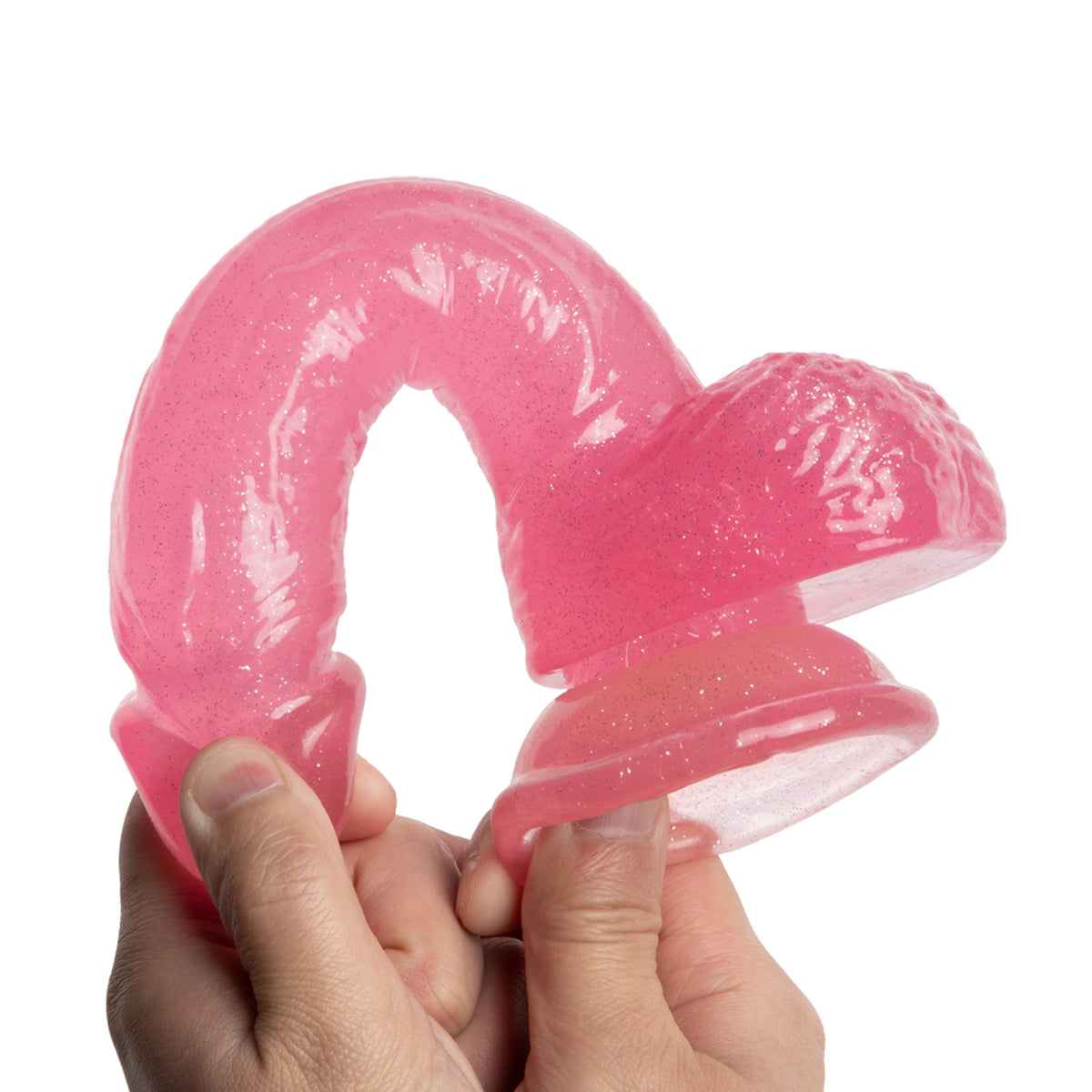 21,5 Cm Petit Gode Gelée Rose Pailleté
