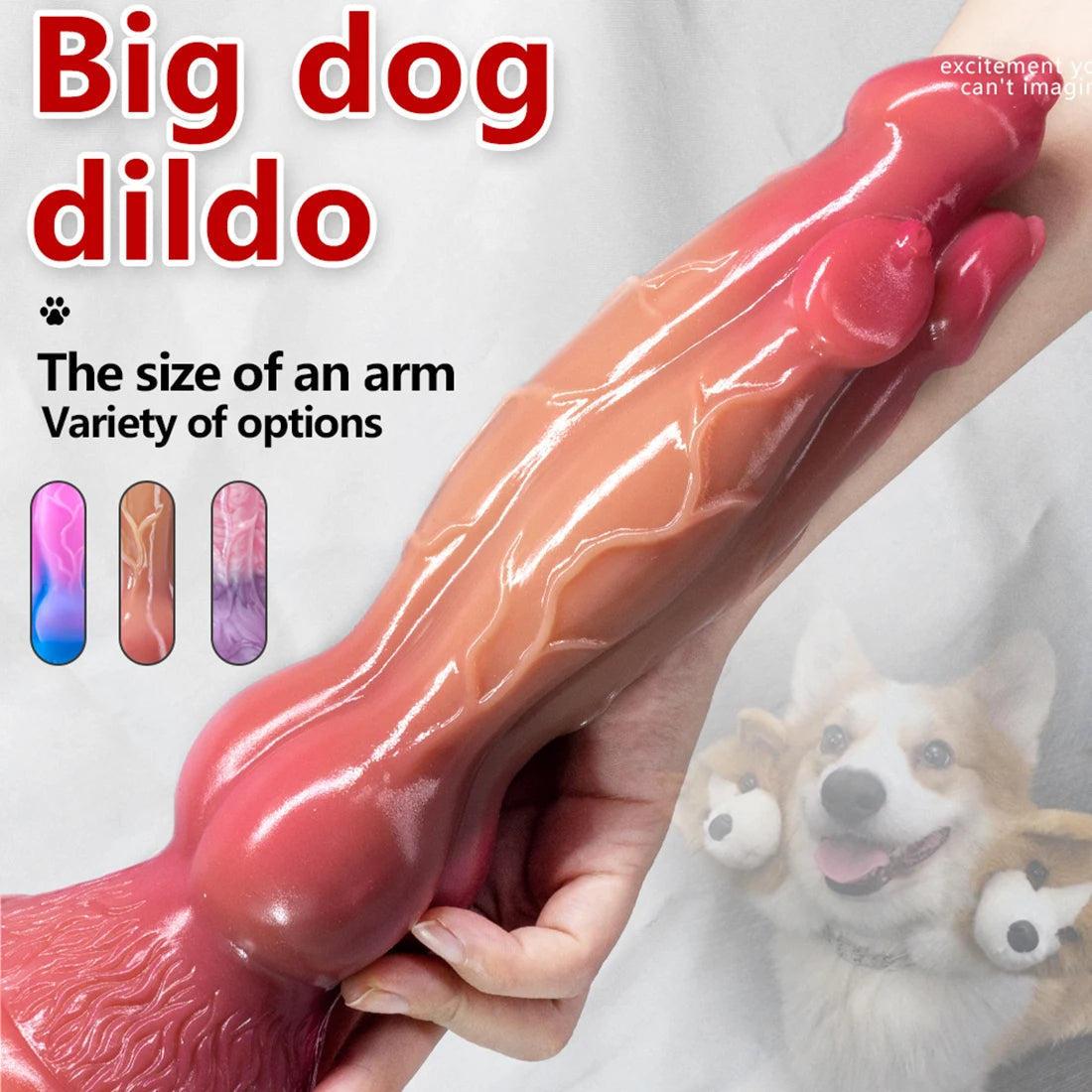 28 CM Nœud Canin à Trois Têtes Gode Fantasy