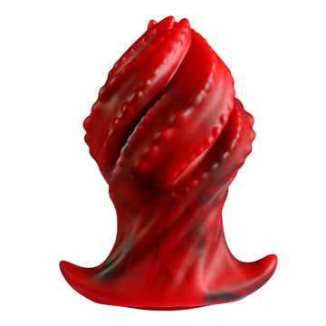 16 Cm Gros Plug Anal En Silicone Rouge Fileté