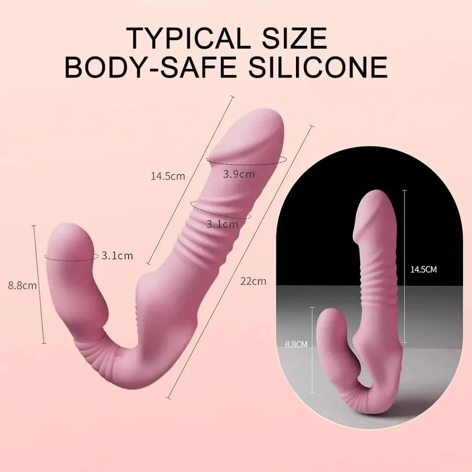 Gode Ceinture Sans Harnais Vibrant Va-et-Vient Rose