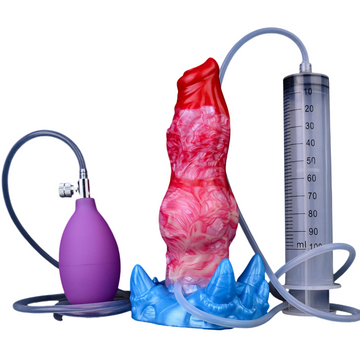 Gode Fantasy Rouge Gonflable éjaculateur 18 cm