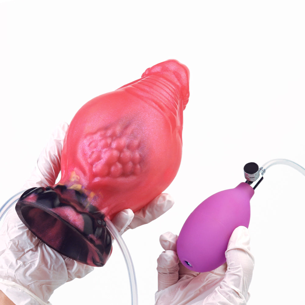 14 Cm Rouge Gode Gonflable Éjaculateur En Silicone