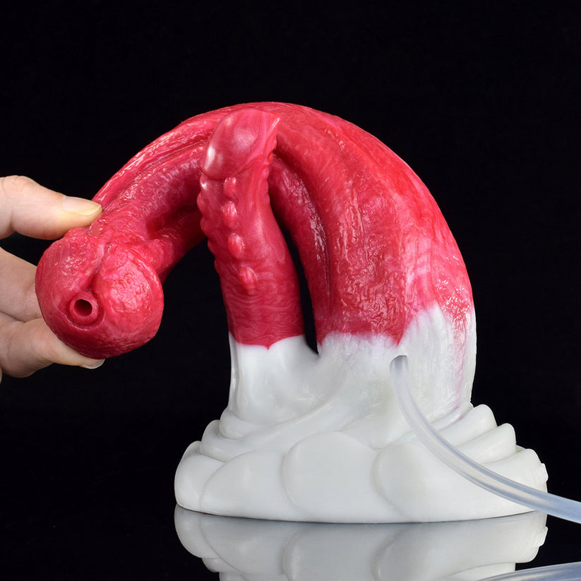 22,4 cm Double Pénétration Gode Cheval Éjaculateur