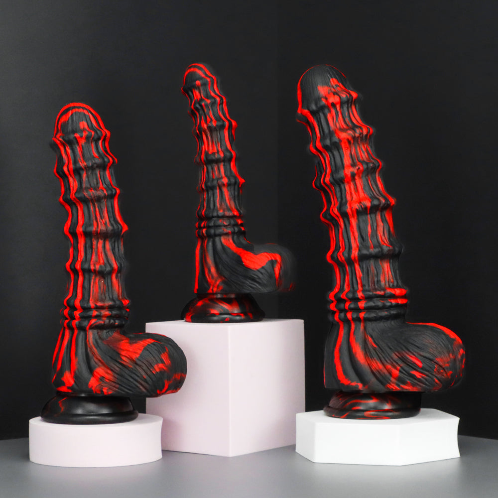 Silicone Noir Nervuré Gode Monstrueux