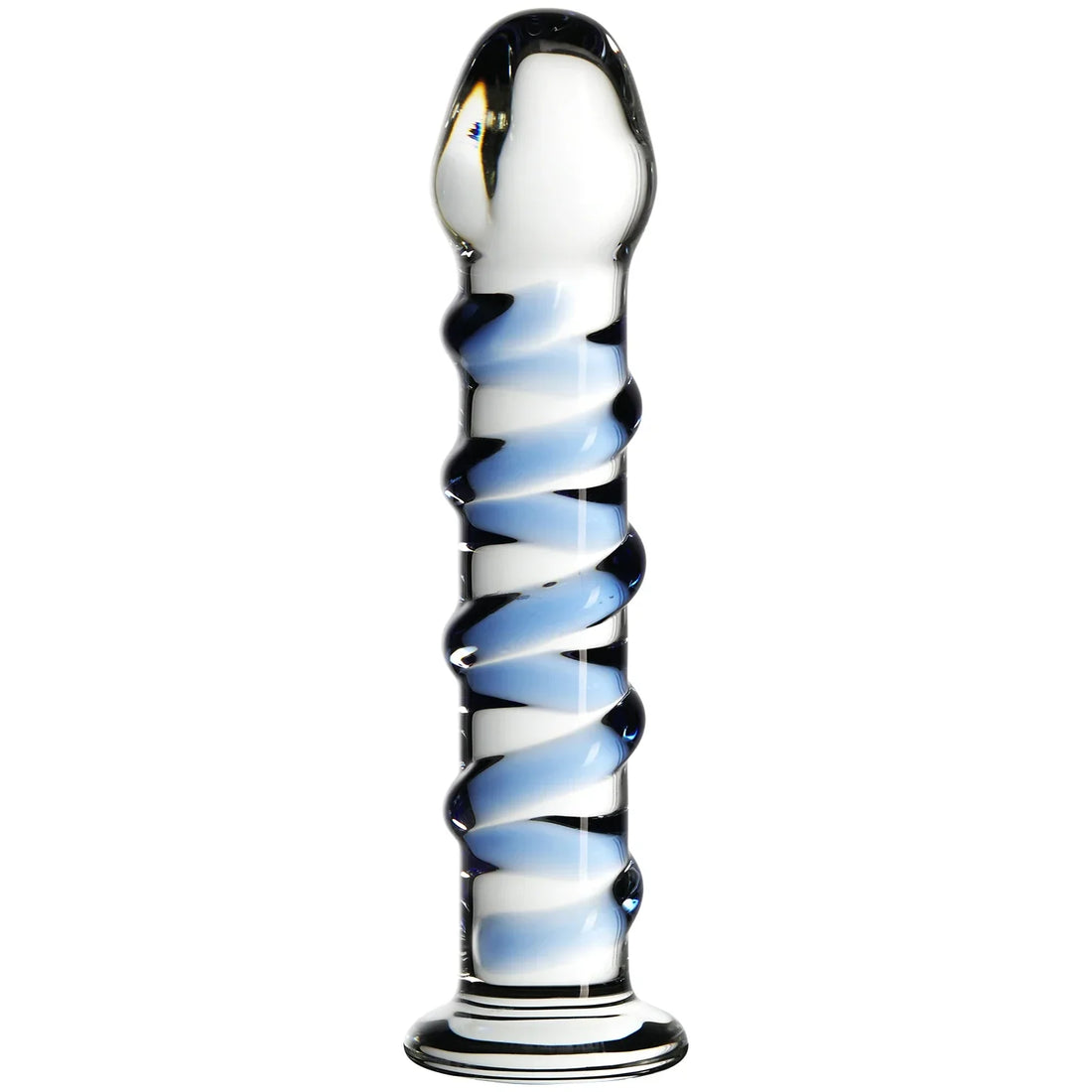 Plug Anal en Verre Bleu Texturé 17,8 cm