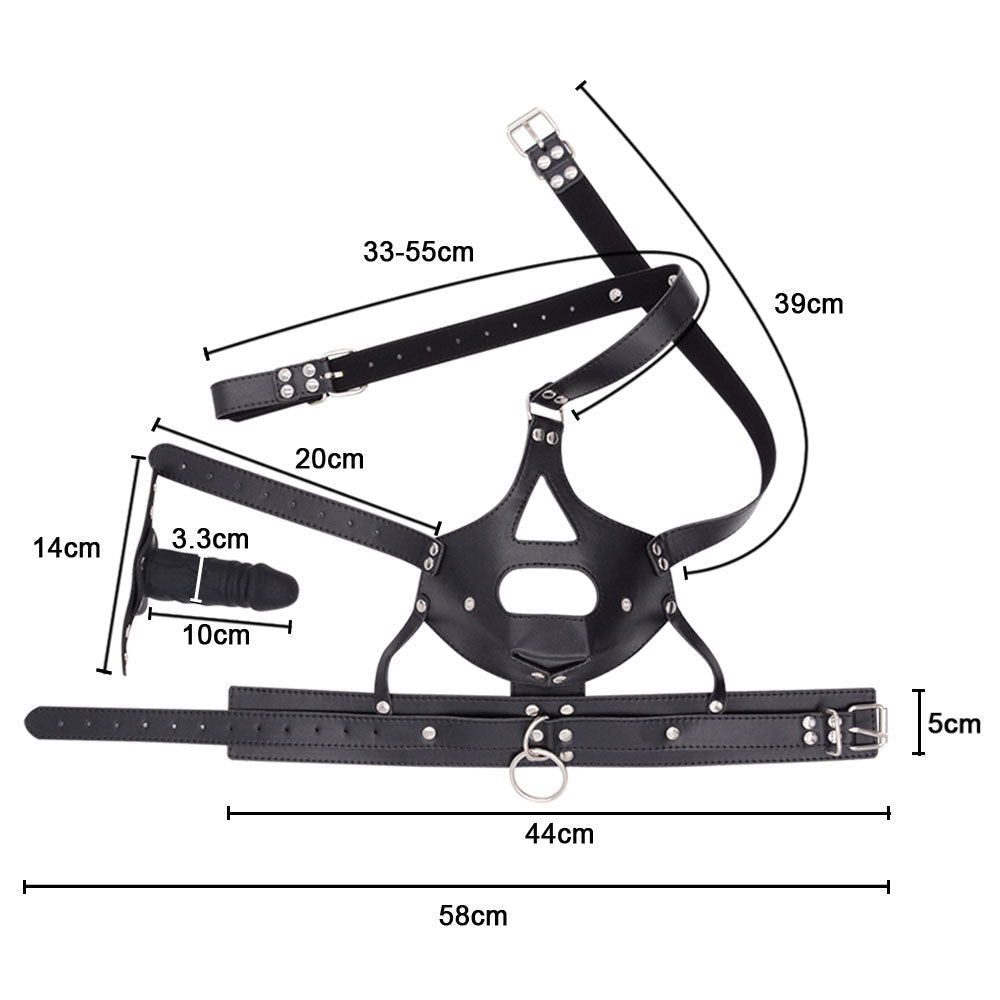 Masque Bâillon BDSM avec Gode Bondage