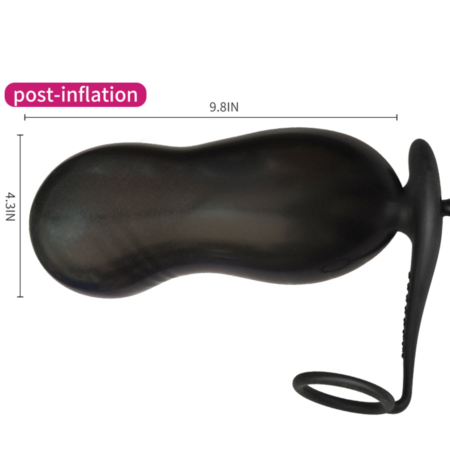 24,9 Cm Plug Anal Gonflable En Silicone Avec Anneau Pénien