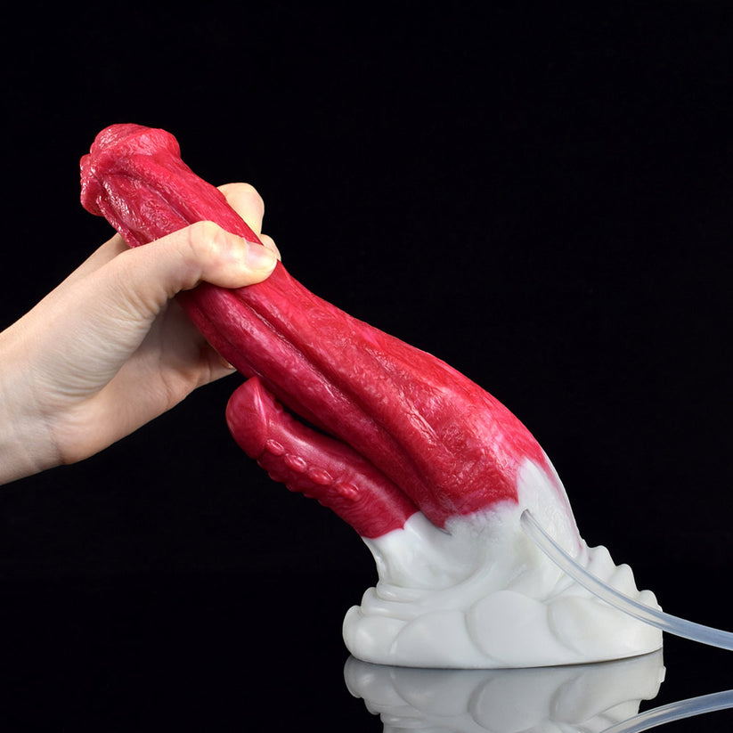 22,4 cm Double Pénétration Gode Cheval Éjaculateur