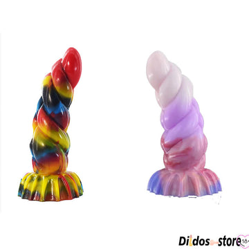 Gode Licorne Arc-en-Ciel Anal Nervuré 17 cm