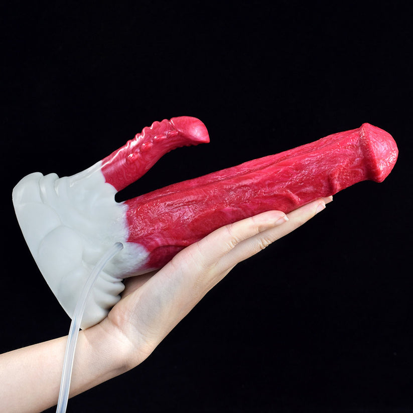22,4 cm Double Pénétration Gode Cheval Éjaculateur