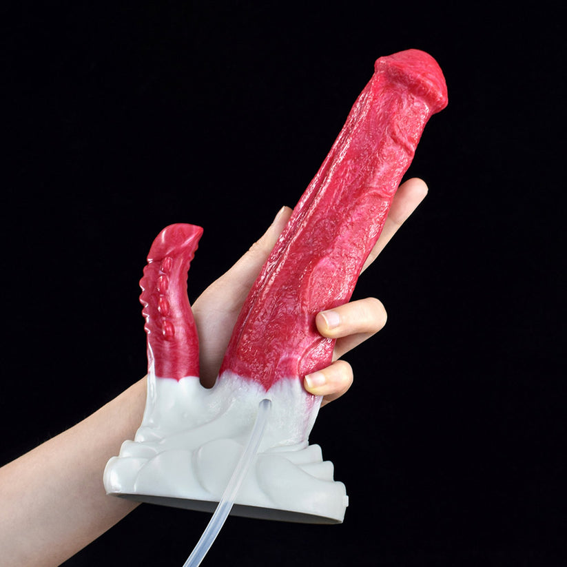 22,4 cm Double Pénétration Gode Cheval Éjaculateur
