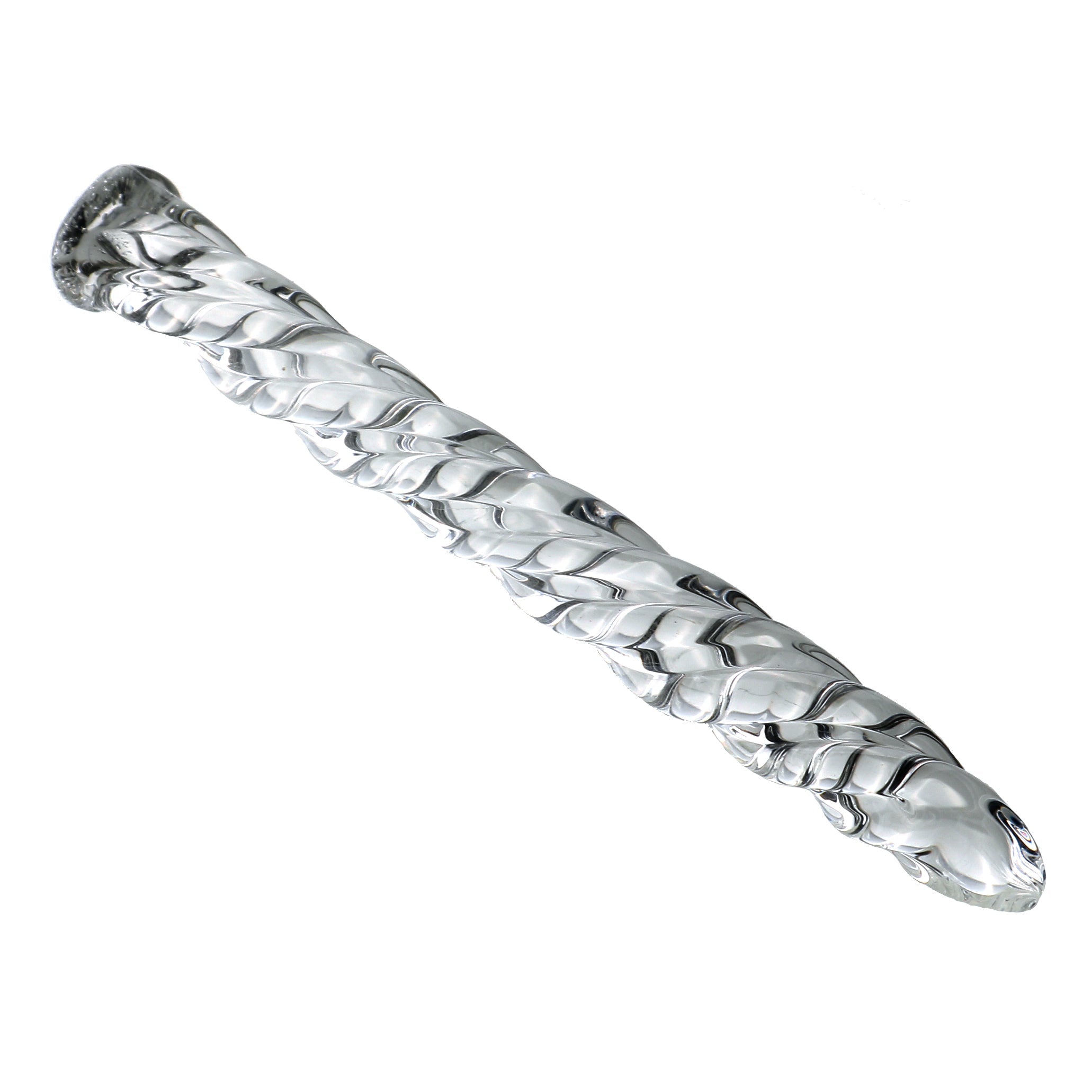 Sonde Urétrale Homme BDSM Transparent en Verre Rainuré