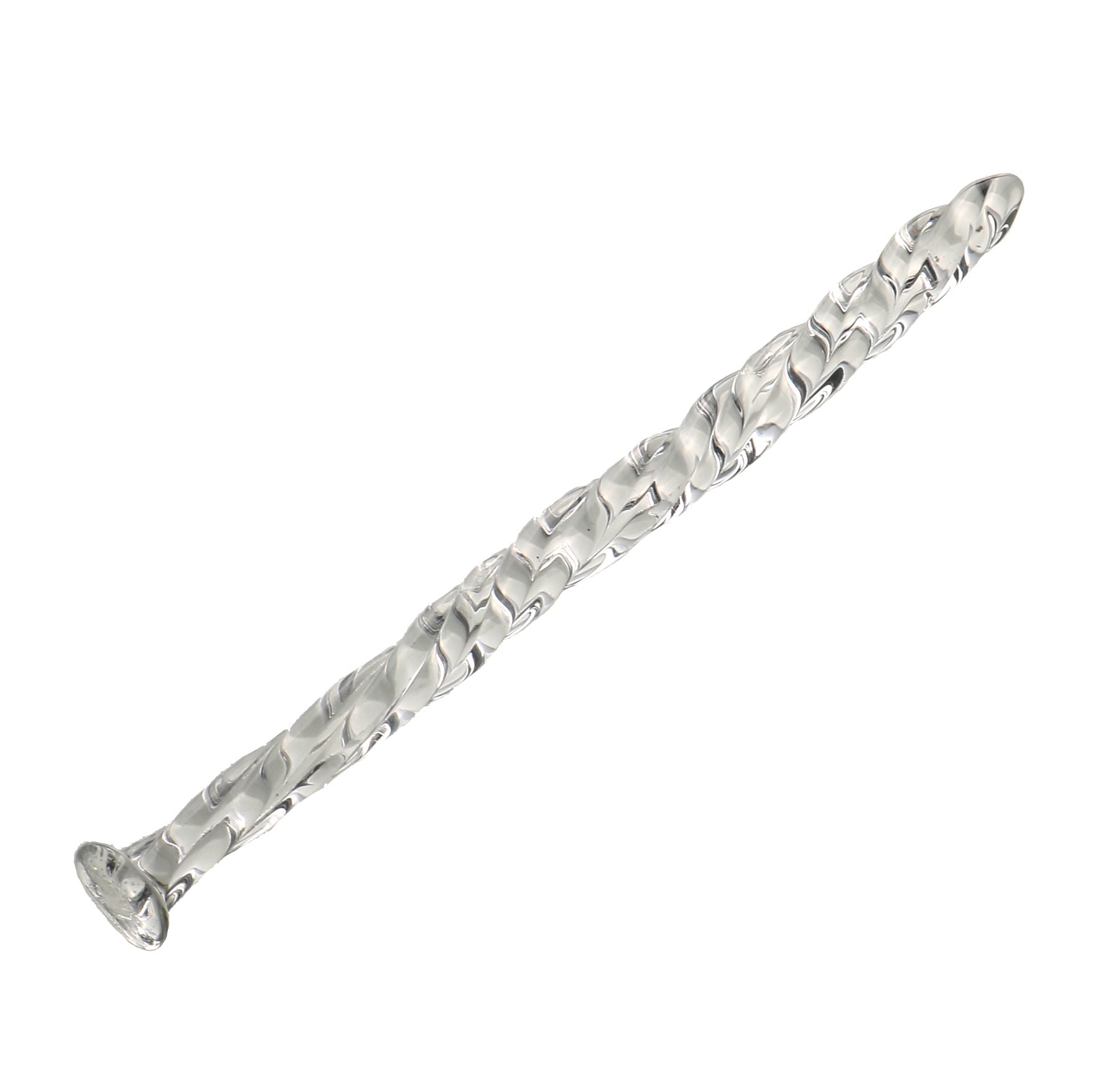 Sonde Urétrale Homme BDSM Transparent en Verre Rainuré