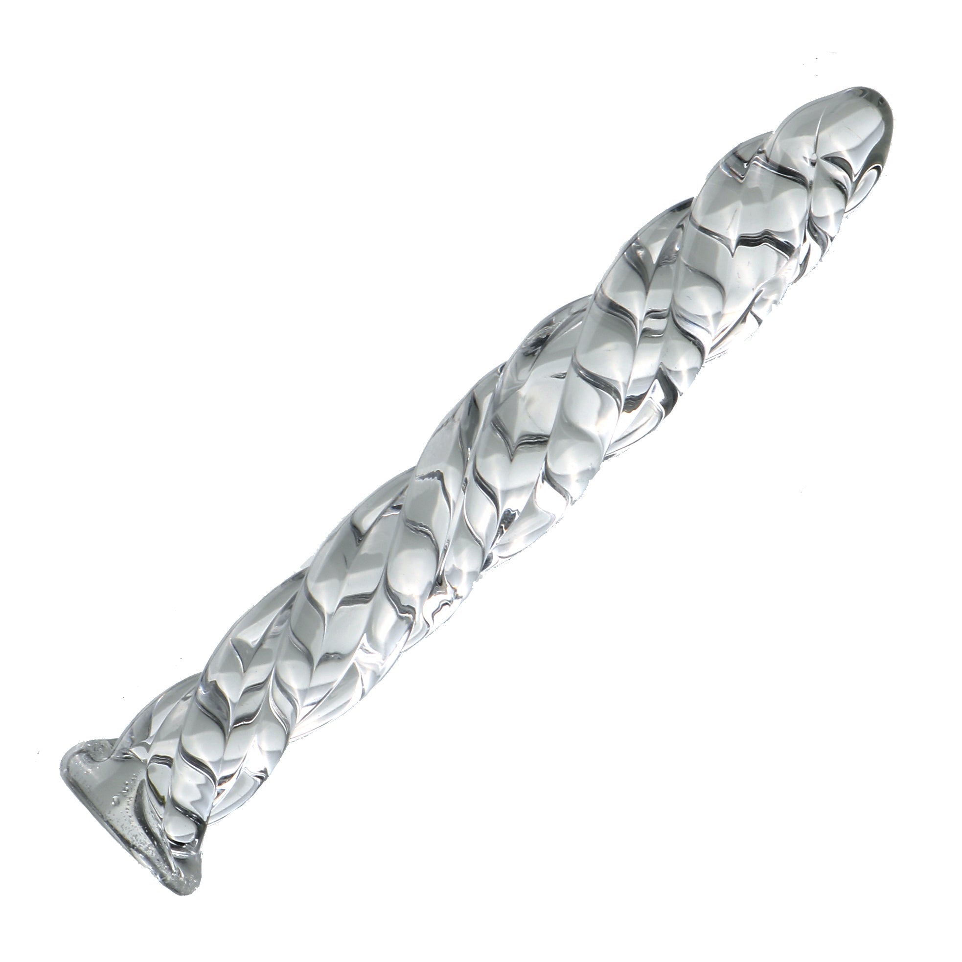 Sonde Urétrale Homme BDSM Transparent en Verre Rainuré