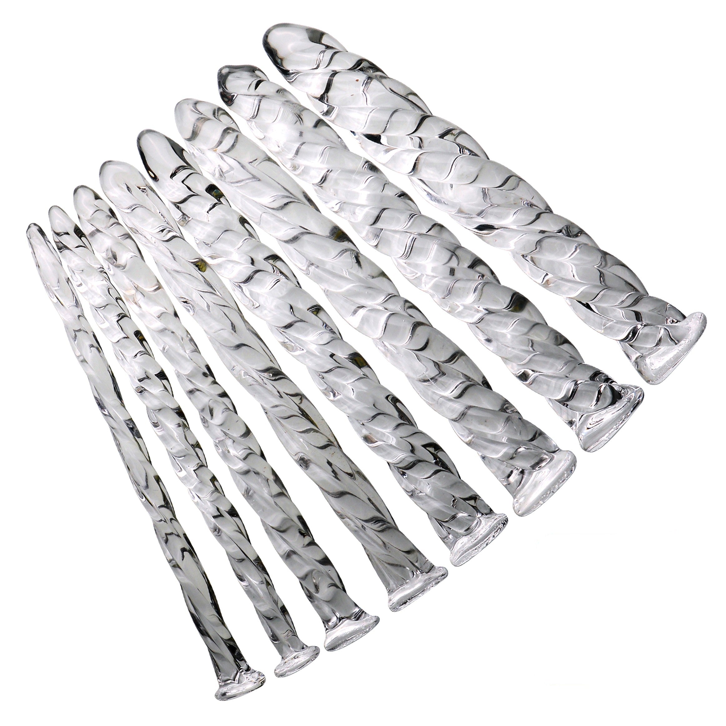Sonde Urétrale Homme BDSM Transparent en Verre Rainuré
