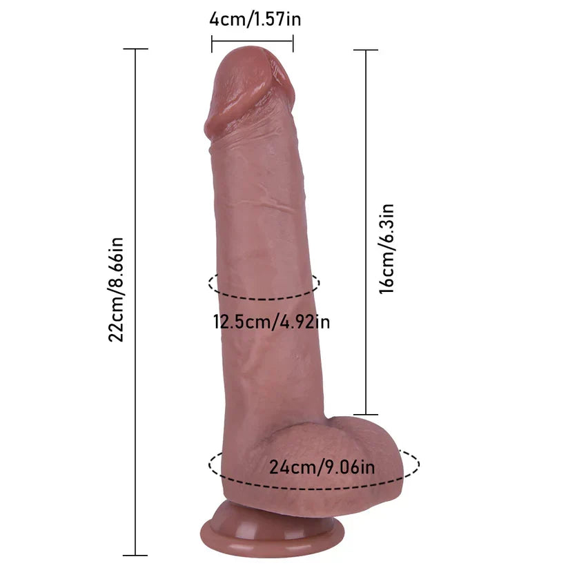 Gode Réaliste Épais Double Densité en Silicone 22 cm