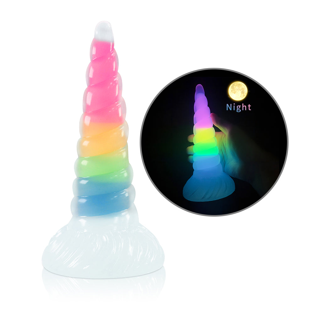 Gode Licorne Lumineux Arc-en-Ciel en Silicone  20.3 cm