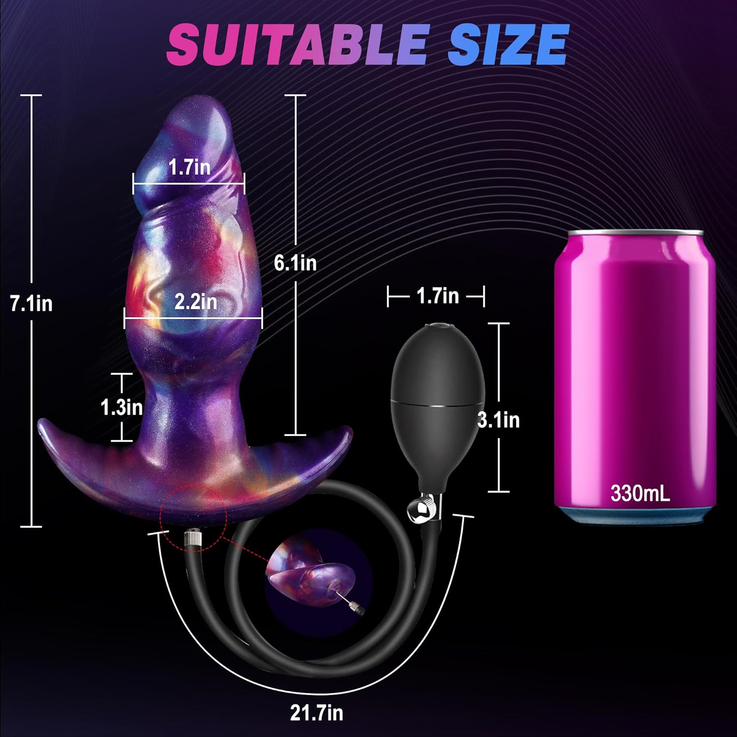 Plug Anal XXL Gonflable Silicone Diamètre 5CM