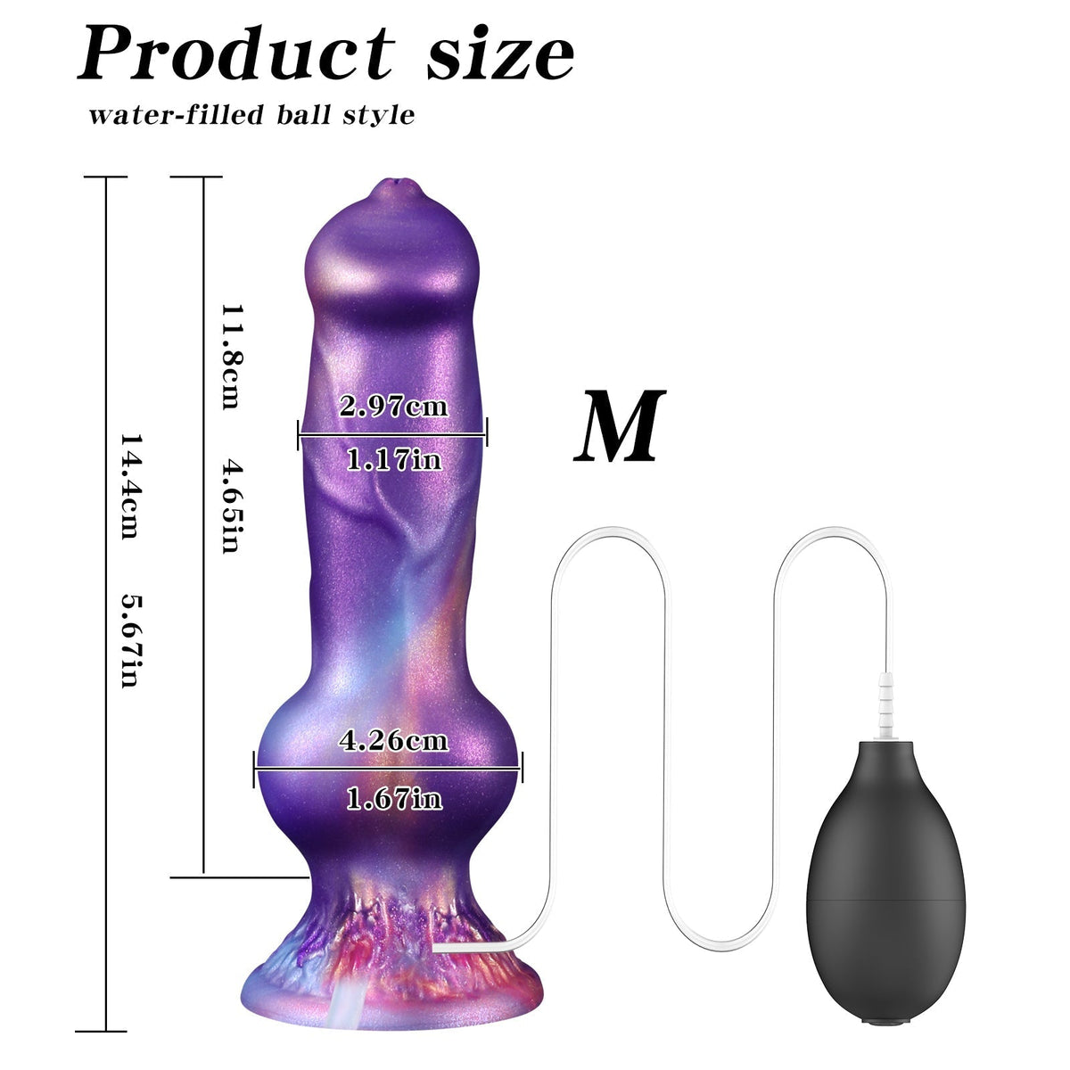 Gode Chien Fantasy Violet à Nœud avec Éjaculation