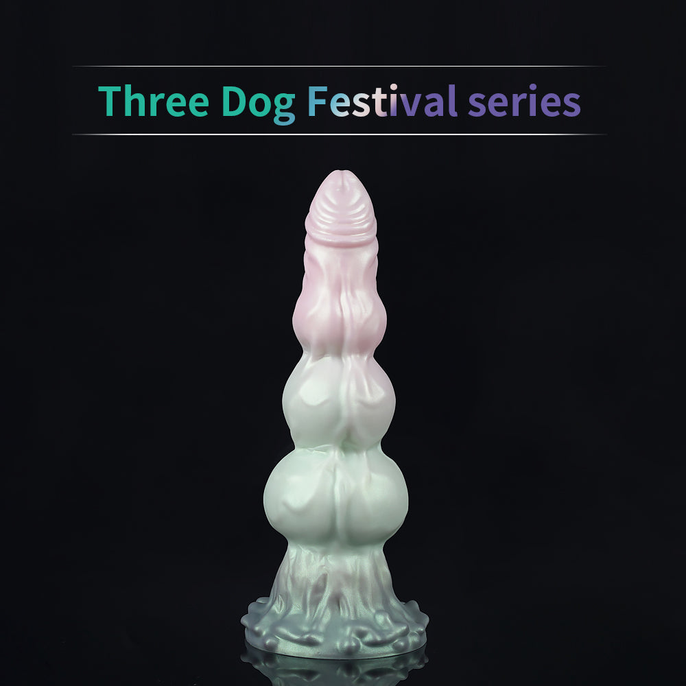 25 Cm Fantasy Macarons Trois Nœuds Gode Chien