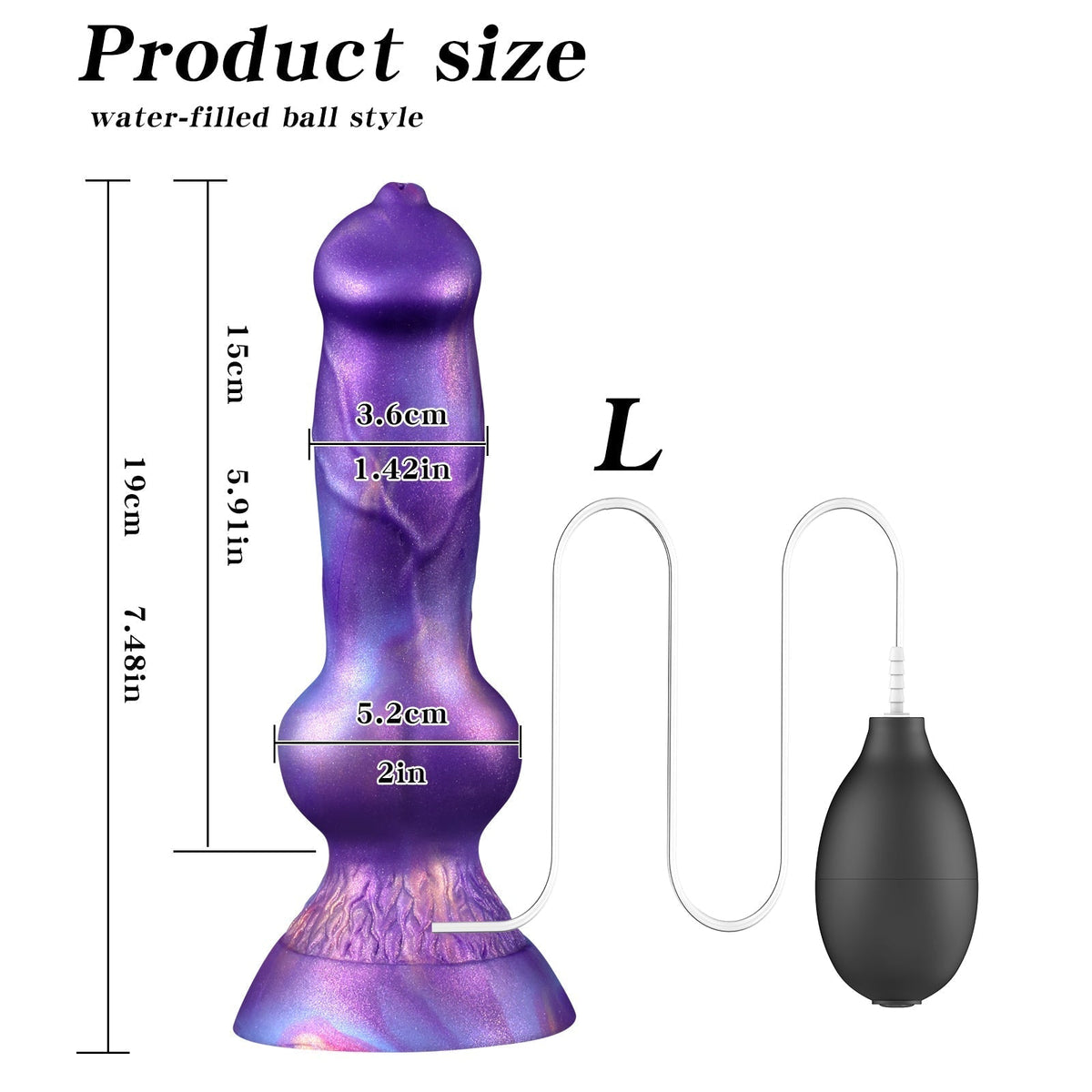 Gode Chien Fantasy Violet à Nœud avec Éjaculation