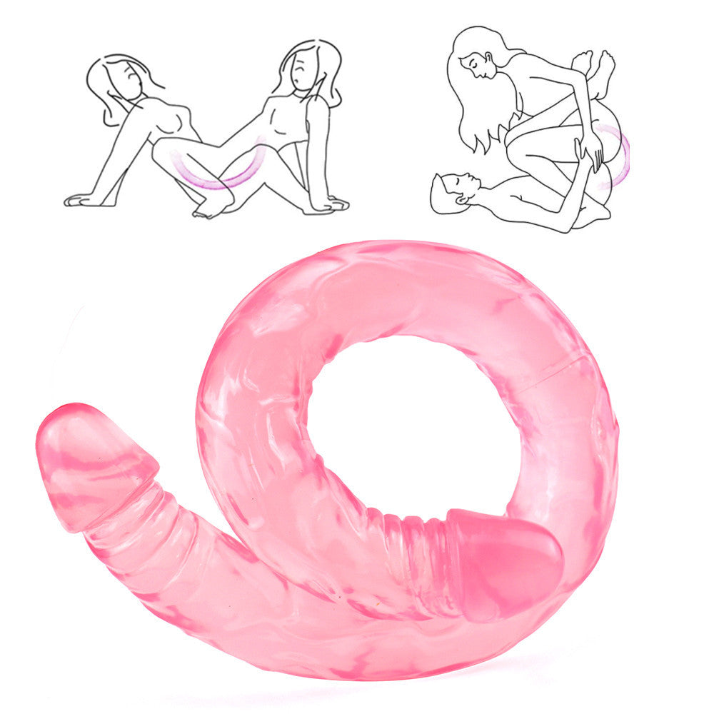55 cm Réaliste XXL Rose Jelly Gode Double