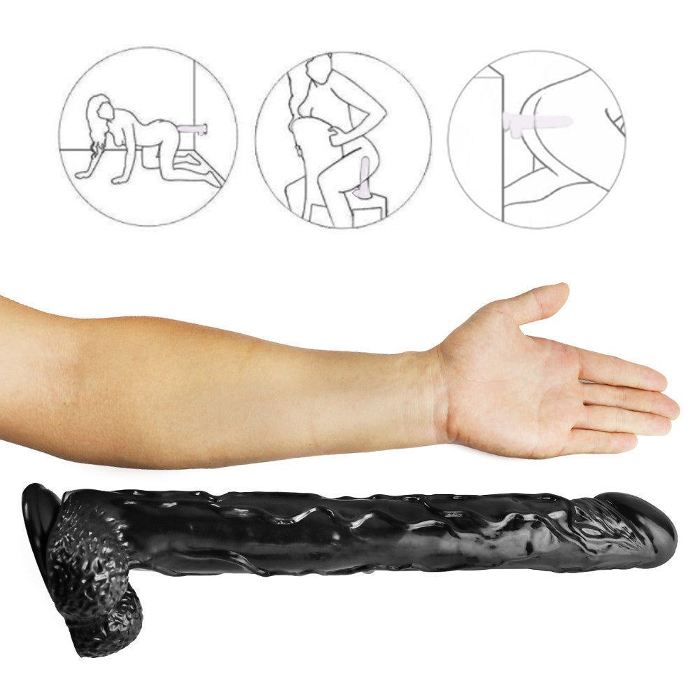 42 CM Long Noir Ventouse Gode Enorme