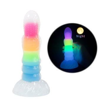 Gode Lumineux Arc-en-Ciel Transparent en Silicone 20 cm